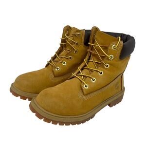 Timberland Junior Premium Waterproof Leather Boots 6" Nubuck Tan Junior Sz 5